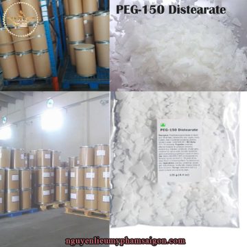 Hoạt chất PEG 150 Distearate- Nguyên liệu mỹ phẩm này có tác dụng làm đặc, làm dày sản phẩm có chứa chất làm sạch như dầu gội, sữa tắm dạng trong suốt