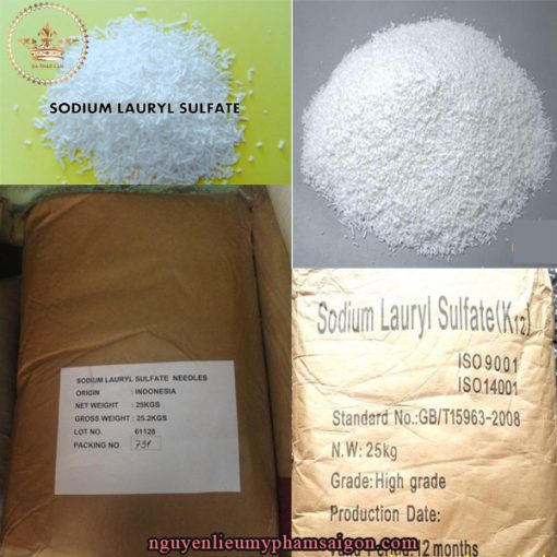 Hoạt chất tạo bọt SLS Sodium Lauryl Sulfate- Nguyên liệu mỹ phẩm này đóng vai trò như chất tẩy rửa, chất làm đặc và chất nhũ hóa